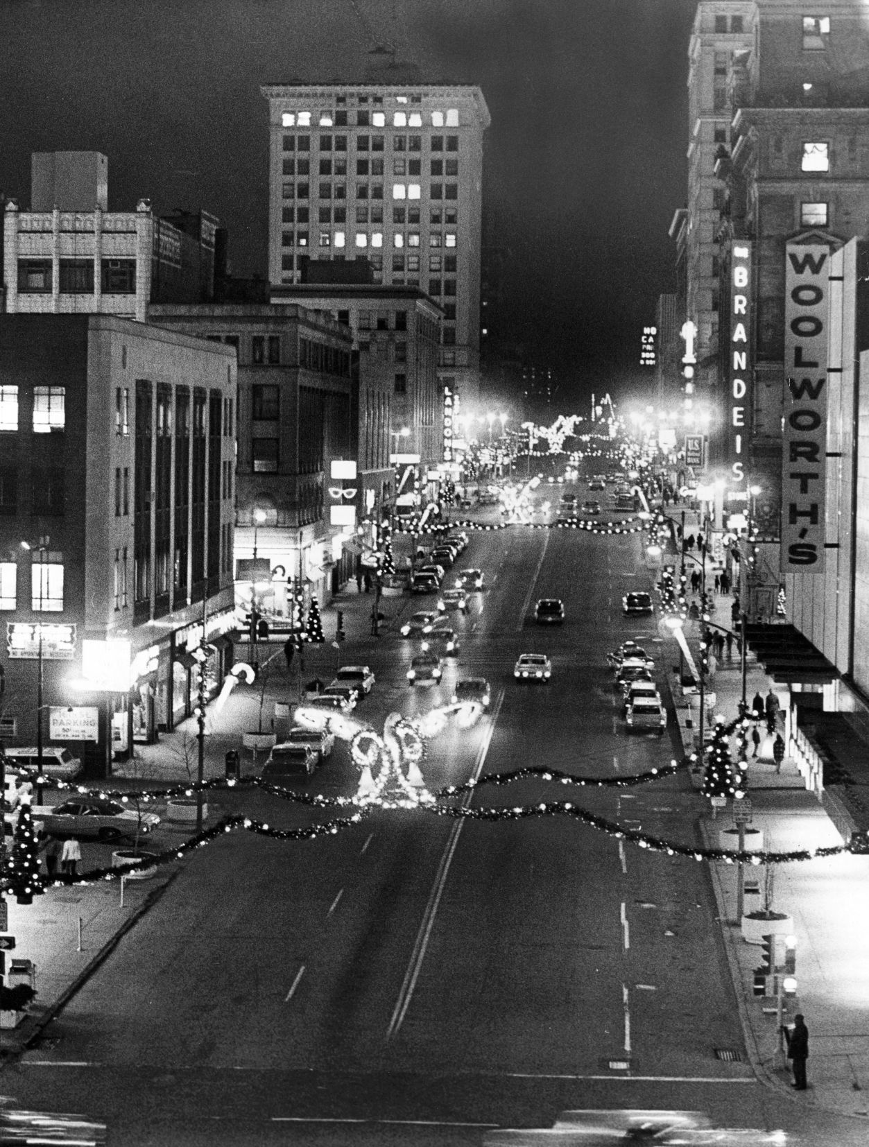 Christmas lights looking south on 16th Street from the roof of the Hilton Hotel. The photo ran on Nov. 28, 1970.